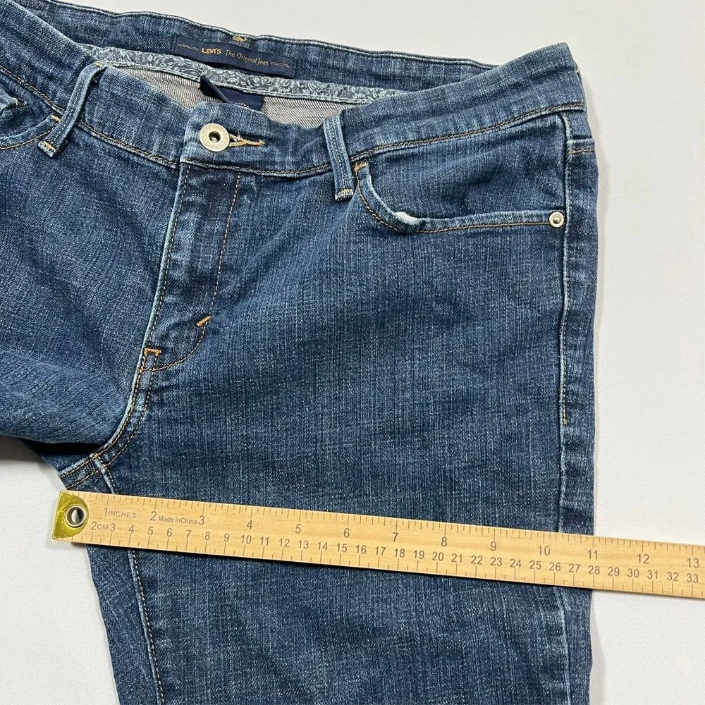 Y2K Levis 547 Platinum Flare Mid Rise Jeans Stretch Denim Flap Pocket Women's 12